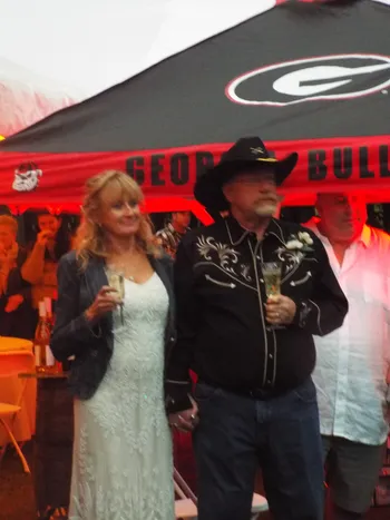 Couple at outdoor celebration