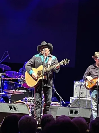 Musician performing on stage